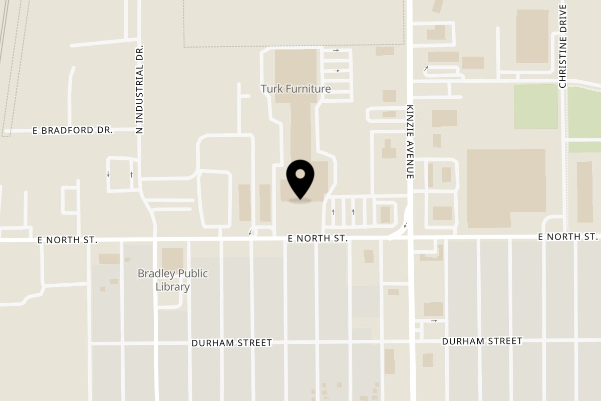Map showing the location of Uplifted Bistro on 104 Village Square in Bradley